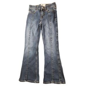 Abercrombie Kids Jeans Girls 7/8 Blue High Rise Flare Denim Pants Youth Regular